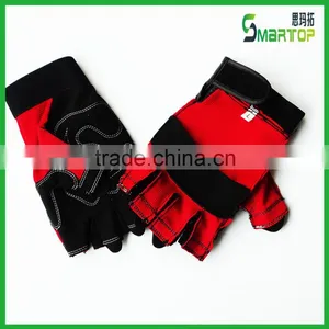 China Competive Price Red Fingerless Sports Bicycle Gloves thumbnail-6