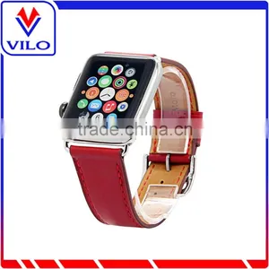 Genuine Leather Single Tour Smart Wrist Watch Band Replacement With Adapter Metal Clasp for Apple Watch IWatch All Models thumbnail-1