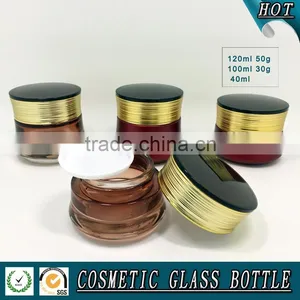 High Quanlity Red Colored Cosmetic Glass Bottles and Cosmetic Glass Jars thumbnail-6