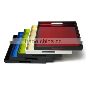Decorative Plastic Square Serving Tray thumbnail-1