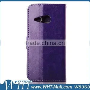 Custom Leather Flip Wallet Case Cover for HTC One M8 Mini, for HTC One M8 Mini Case WHTS007 thumbnail-1