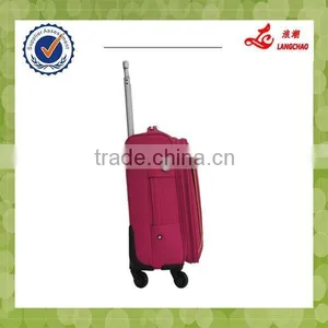 Four Wheels Decent Fashion Girls Pink Fabric Trolley Storage Case thumbnail-5