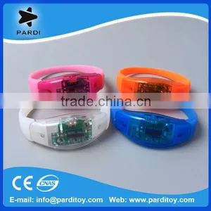 Sound or Motion Active Sensor LED Silicon Wristbands Bracelets Quality Choice thumbnail-1