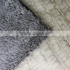 Wholesale Hot Stamping Faux Fur Fabric Suede Bonded Faux Fur Fabrics Faux Suede Fabric Quality Choice thumbnail-6