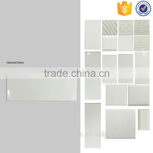 Glossy Ceramic Wall Tile 75x150, Pure White Kitchen and Bathroom Indoor Tiles Cheap Quality Choice thumbnail-1