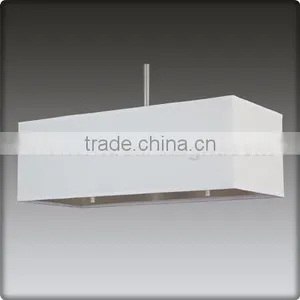 UL CUL Listed Single Fabric Rectangular Pendant Lamp With Silver Accents C20029 thumbnail-1