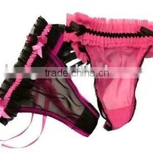 Ladies Sexy Lace Decorated Thongs thumbnail-1