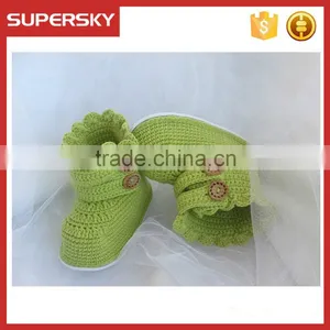 V-126 Hotsell Cute Knit Pattern Warm Crochet Toddler Baby Shoe Indoor Knitted Newborn Shoe Slippers thumbnail-1