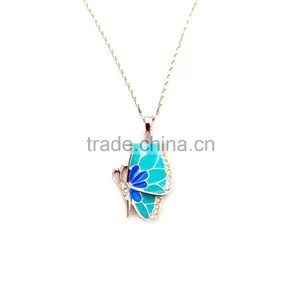 18K White Gold Plated Enamel Enthusiastic Coloring Butterfly Jewelry Sets thumbnail-2