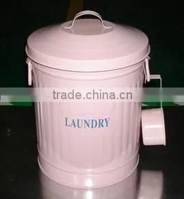 Metal Pinkly Laundry Storage Canister Box With Lid thumbnail-1
