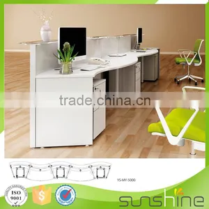 2016 New Design Wave Shape White MDF Spa Reception Desk Dimensions YS-RCT02 thumbnail-2