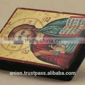 Greek & Russian Orthodox Small Wooden Icon. Christ Pantocrator thumbnail-4