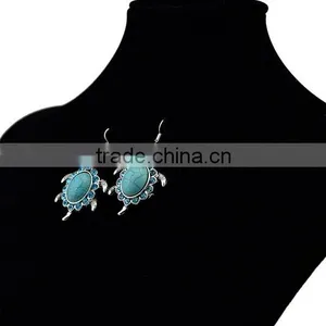 2016 Bohemia Gypsy Fashion Turtle Dangle Long Drop Turquoise Earrings For Women thumbnail-3