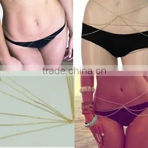 Africa Women Simple Fashion Three Layers Sexy Bikini Waist Belly Body Chain Body Chain Jewelry thumbnail-1