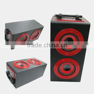 Stereo HIFI Cube Portable Wooden Speaker thumbnail-1