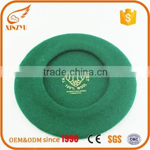 100% Wool French Beret Hat Applique Wholesale Cool Army Cap thumbnail-3
