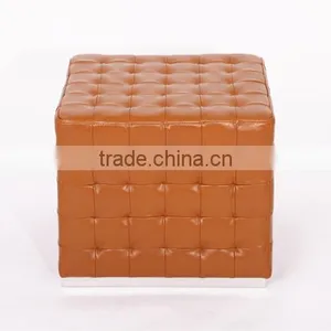 Modern Cube Ottoman Leather Furniture Cube Ottoman thumbnail-1
