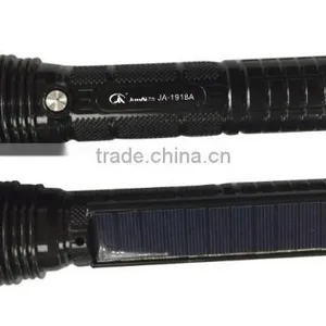 Hot Sale 1w Black LED Solar Torch Light Cheap Rechargeable Led Flashlights Ja-1918A thumbnail-1