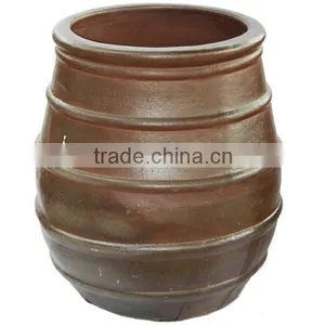 Large Dark Clay Pot Clay Tree Pot thumbnail-3