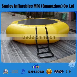 China Hot Wholesale Cheap Adult Kids PVC Inflatable Water Trampoline Floating Trampoline for Sale thumbnail-1
