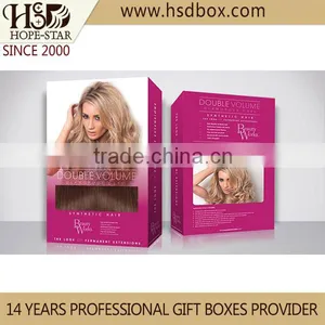2015 New Design Hair Extension Paper Packaging Box With PVC Window thumbnail-6