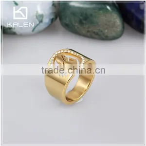 Newest 2011 Ladies 18k Gold Plated Finger Engagement Designs Ring thumbnail-1