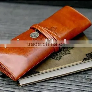 Korea Style High-capacity Handmade PU Leather Cosmetic Fashion Rolling Bag thumbnail-1