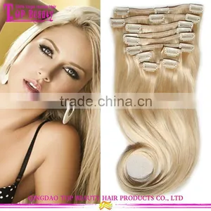Virgin European Human Hair Blonde Hair Extension #613 Clip In Extensions thumbnail-1
