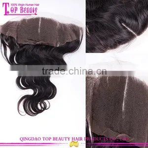 High Quality Silk Base Closures Lace Frontal Natural Wave Indian Human Hair Silk Base Closures Lace Frontal thumbnail-1