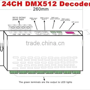 DMX512 Decoder 24CH Controller Dimmer 24 Channels for RGB LED Light DC 12V-24V thumbnail-4