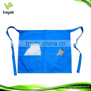 New Design Promotional Advertising Blue Waist Cross Back Bib Apron Cotton Apron thumbnail-1