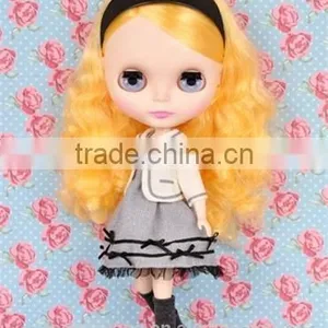 High Quality Long Yellow Deep Curly Neo Blythe Doll Wig thumbnail-1