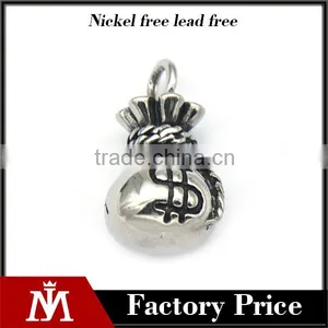 2017 Unique Design Silver Casting Stainless Steel Purse Pendant Dollar Charm Jewelry Unisex thumbnail-1