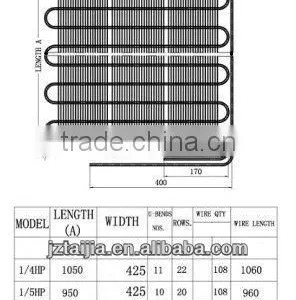 R134a 11 Rows Wire Tube Condenser thumbnail-1