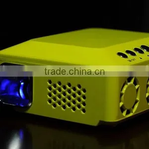 YELLOW MINI PORTABLE DLP PROJECTOR - 0.3 INCH DMD, 150 LUMENS PICO LED PROJECTOR thumbnail-4