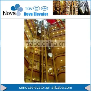 Tempered Glass Sightseeing Elevator With VVVF Drive for Commercial Building and Shopping Mall thumbnail-1