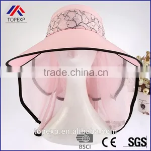 Travel Sun Hats For Women Chiffon Cape thumbnail-3