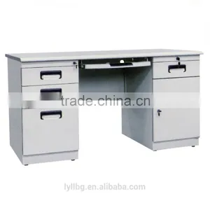 Hot Selling L Shape Steel Office Desk With Wooden Top thumbnail-4