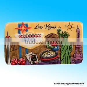 Las Vegas Magnet Hand Painted Puff Yellow thumbnail-1
