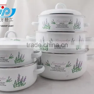 5Pcs Casserole Belly Shape W/Metal Cover Light Color Decor thumbnail-4