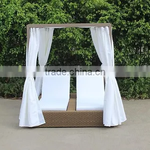 Wicker Furniture Quadrate Double Fabric Sun Loungers thumbnail-2