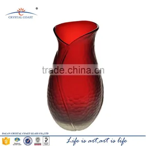Unique Shape Home Decor Red Glass Bird Vase for Flower Arrangement thumbnail-1
