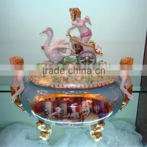 Luxury Royal Style Gilt Brass Soup Pot, Excellent Hand Painted Porcelain With Gold Plated Bronze Handle and Base Stockpot thumbnail-5
