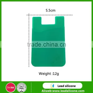 Promotional Gift Phone Card Holder, Custom Logo Silicone Card Pocket With 3M Sticker thumbnail-2