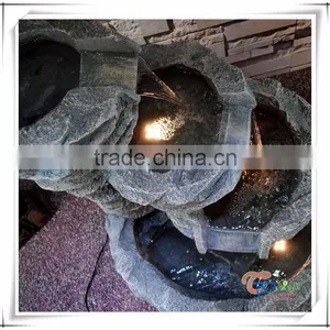 Fiberglass Four-Level Rock Stone Waterfall Patio Fountain thumbnail-3