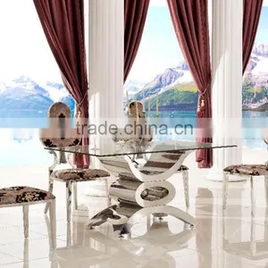 Th346 Party Furniture Table Set Luxury Stainless Steel Dining Table thumbnail-3
