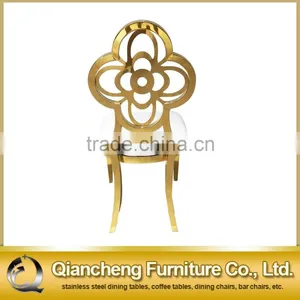 Fancy Flower Shape Golden Stainless Steel Wedding Chair thumbnail-1
