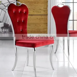 Red Velvet High Back Dining Chair for Banquet thumbnail-5