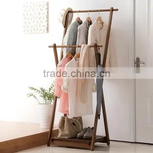 Wooden Coat Hanger for Living Room Wooden Clothes Rack thumbnail-1
