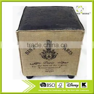 2014 New Fashion Wood Indian Ottoman Pouf thumbnail-1